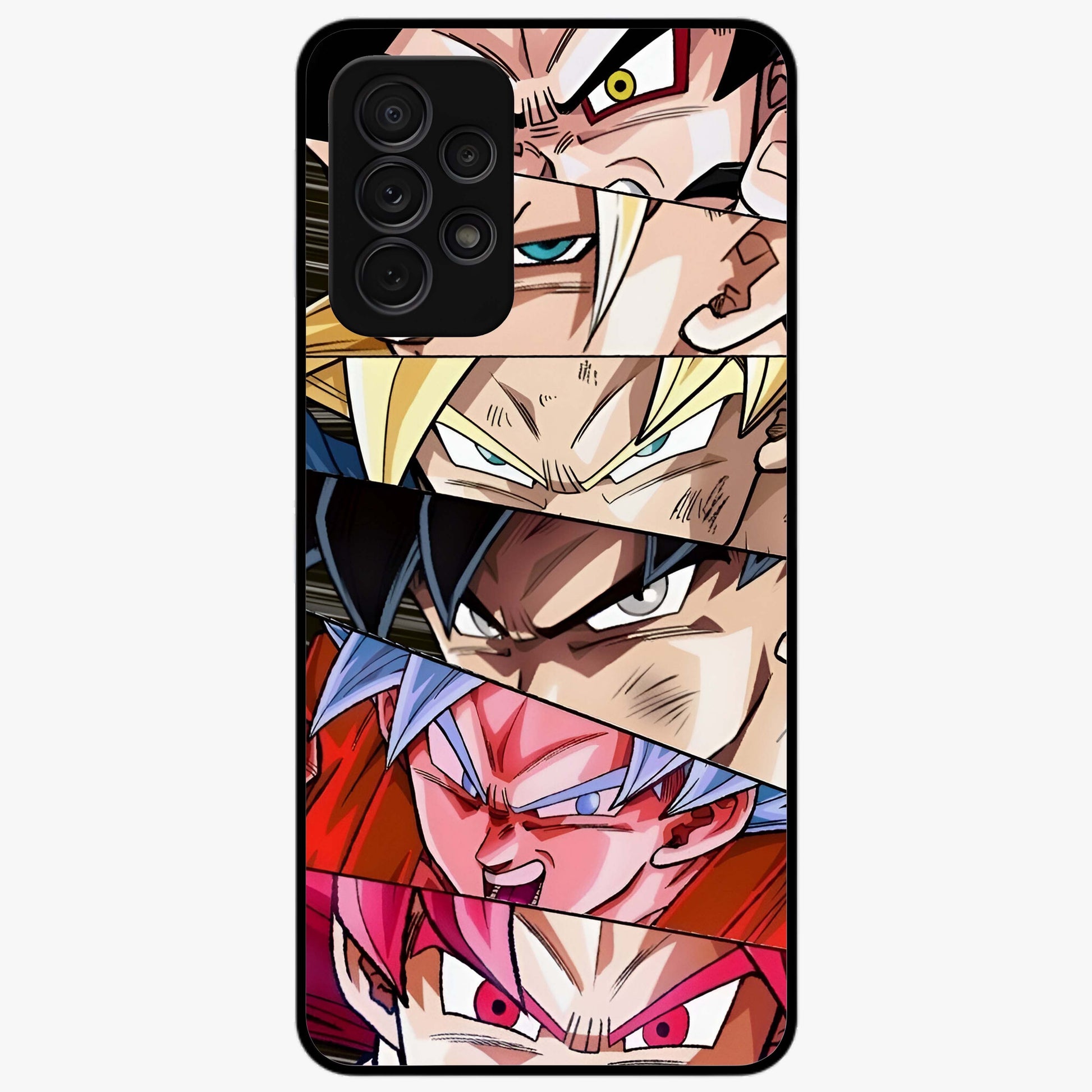 Anime Character Glass Case showing flat back view with vibrant anime artwork and glossy glass finish.