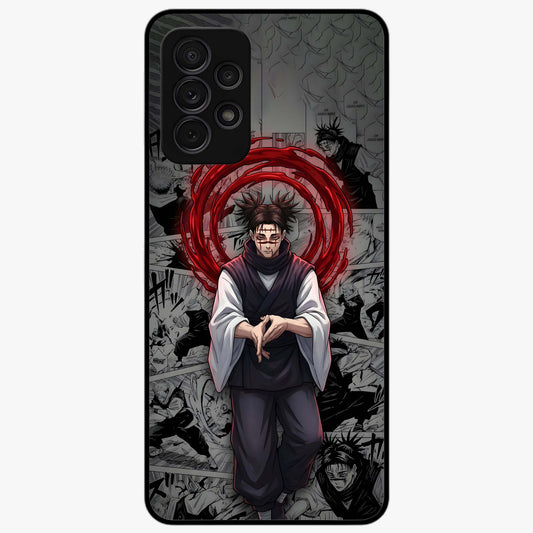 Cursed Ritual Ascension Glass Case showing flat back view with dark ritual themed artwork and glossy glass finish.