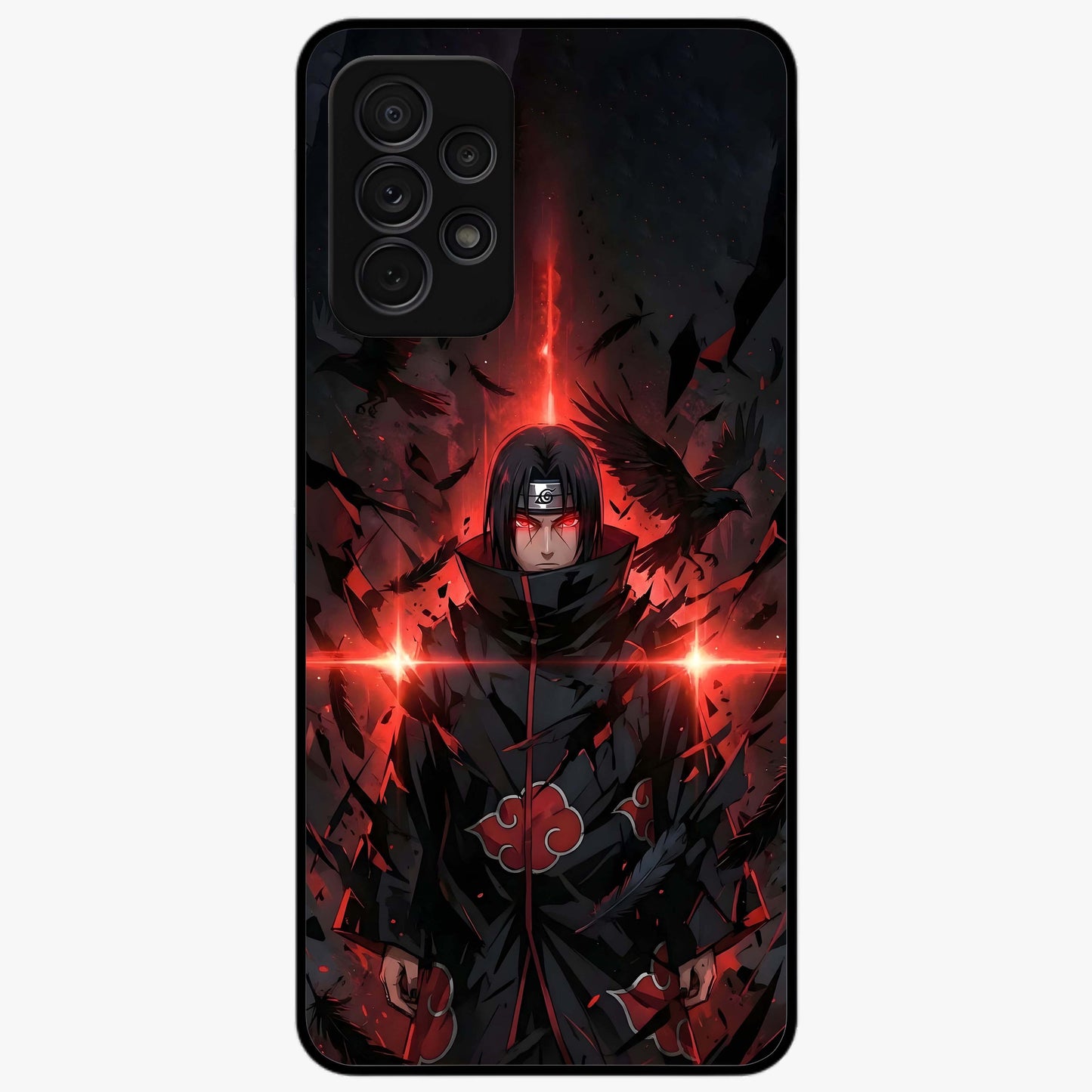 Focus Mode On Glass Case showing flat back view with bold motivational typography design and glossy glass finish.