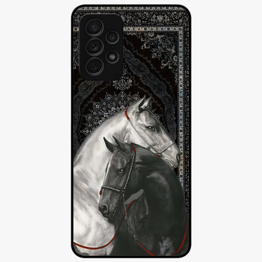 Majestic Ride Legacy Glass Case showing flat back view with powerful automotive inspired artwork and glossy glass finish.