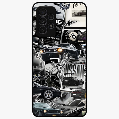 Aesthetic Dark Love Glass Case showing flat back view with dark romantic artwork and glossy glass finish.