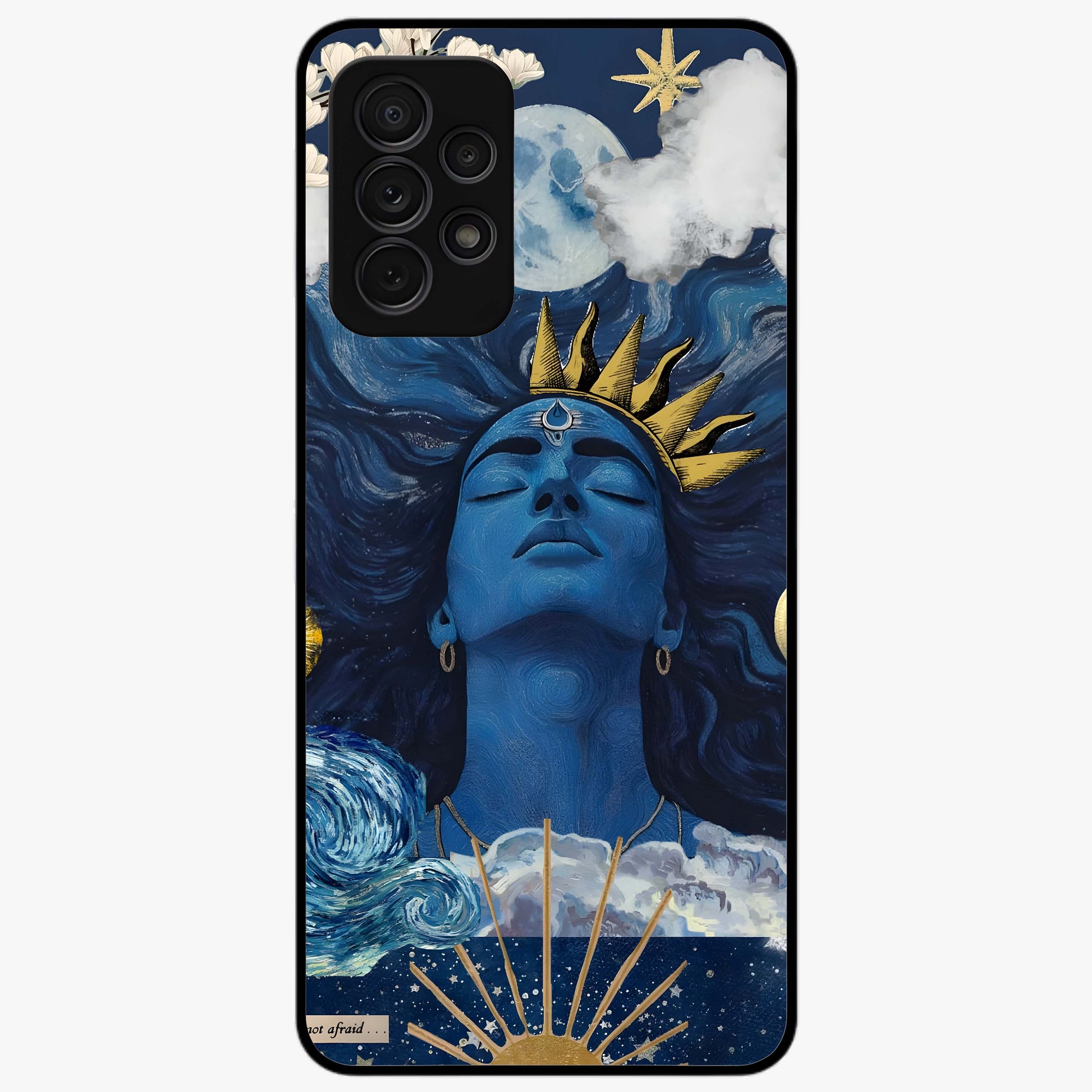 Aesthetic Lord Shiva Glass Case showing flat back view with divine Shiva artwork and glossy glass finish.