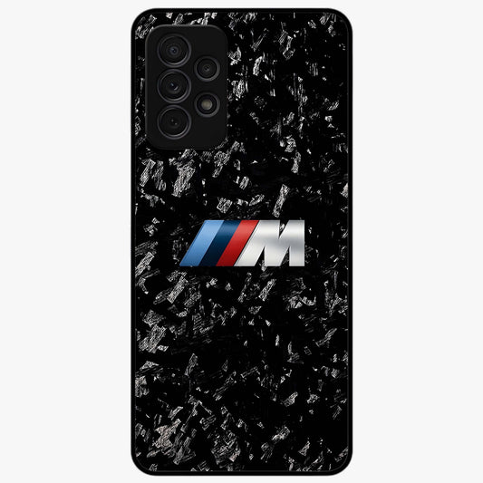 Carbon Speed Mark Glass Case showing flat back view with sporty carbon pattern artwork and glossy glass finish.