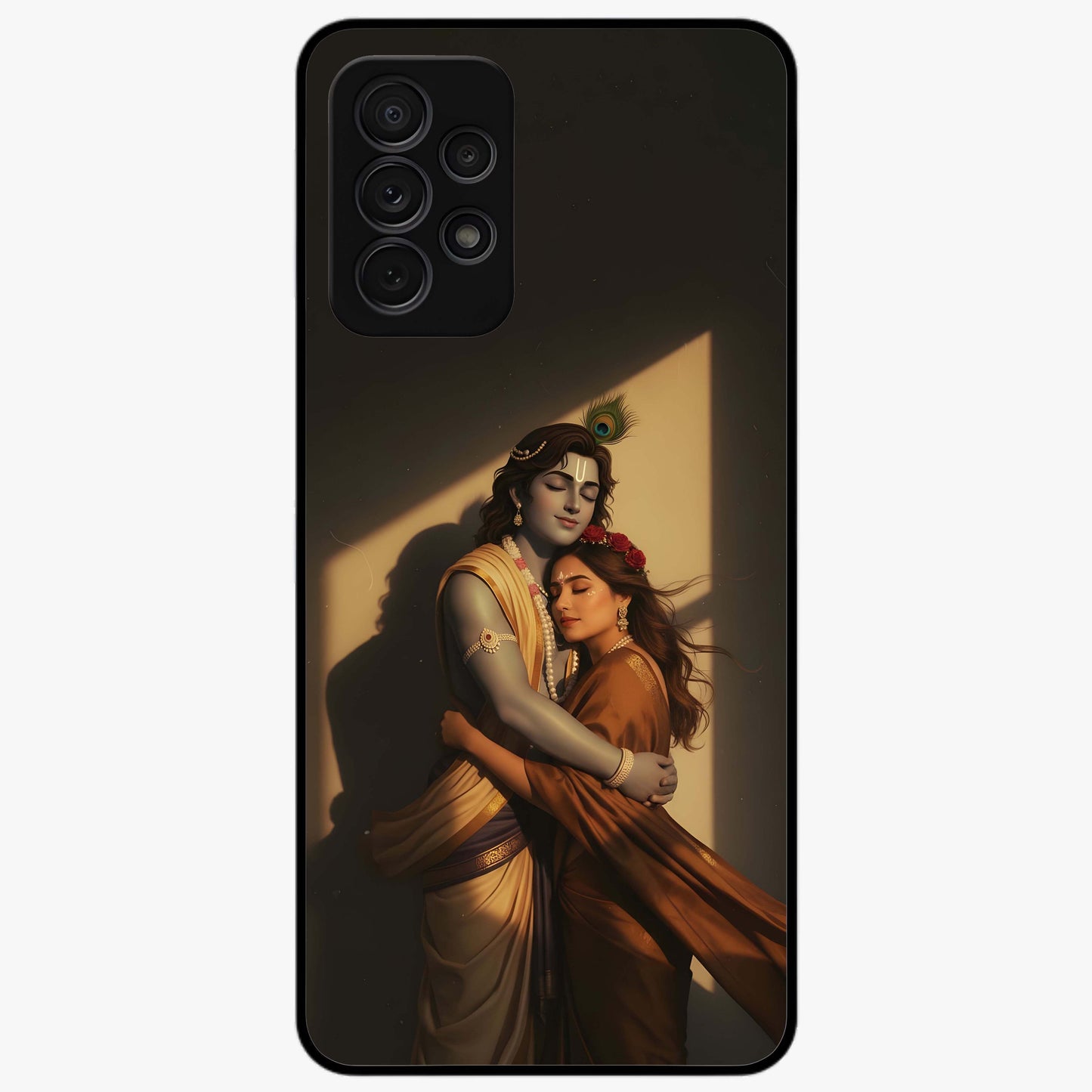 Divine Eternal Love Glass Case showing flat back view with spiritual love themed artwork and glossy glass finish.