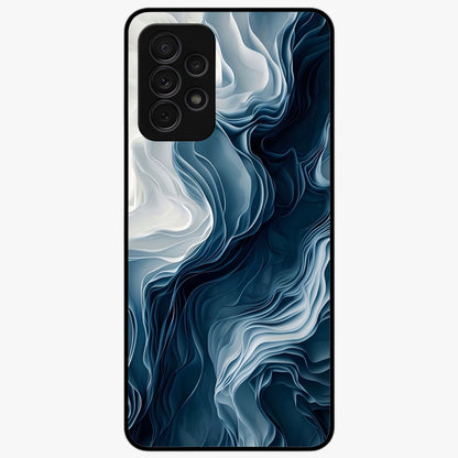 Ethereal Paper Marble Glass Case showing flat back view with soft marble paper texture artwork and glossy glass finish.