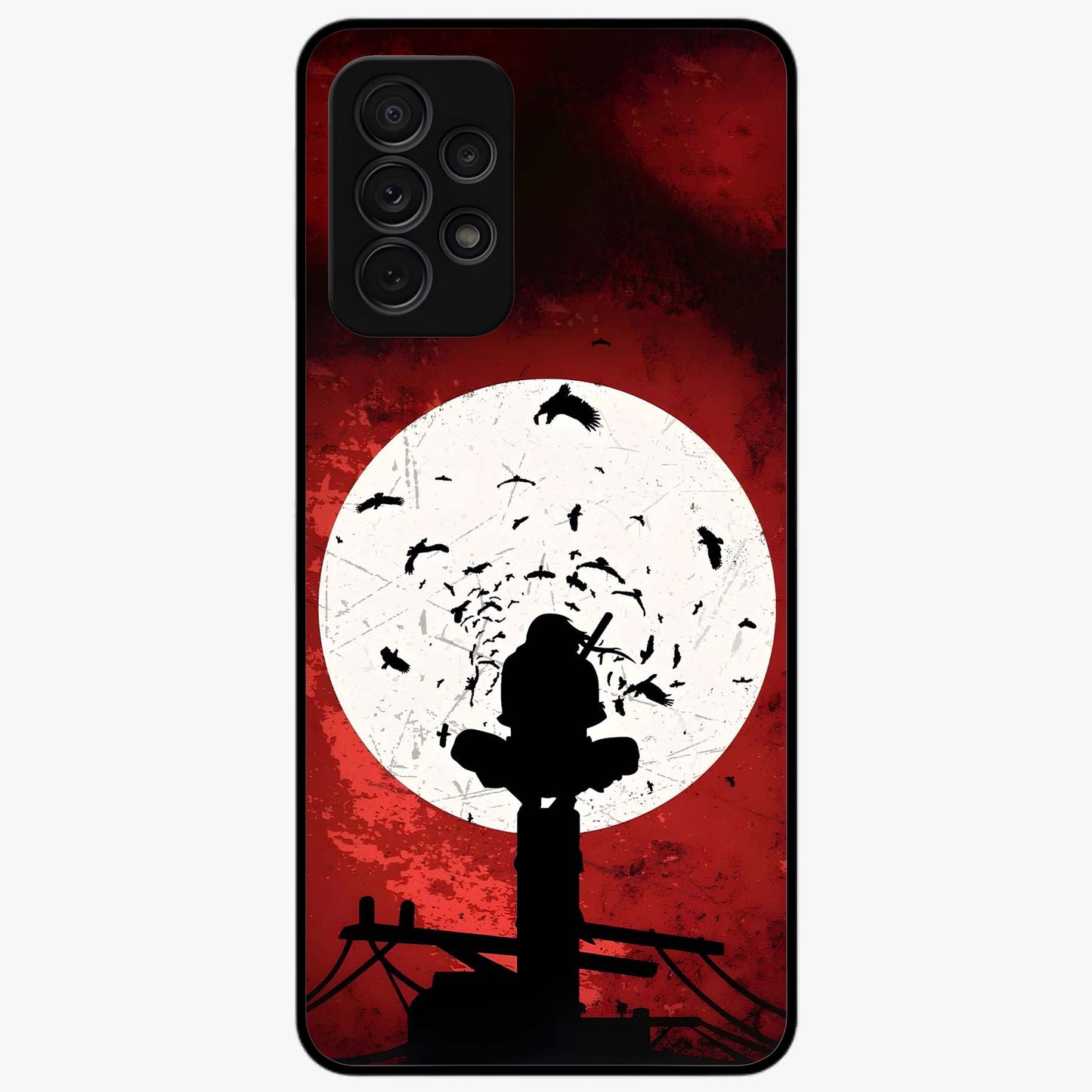 Itachi Limited Edition Naruto Anime Glass Case showing flat back view with iconic anime character artwork and glossy glass finish.