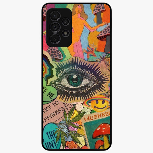 Mystic Eye Wonderland Glass Case showing flat back view with mystical eye themed artwork and glossy glass finish.