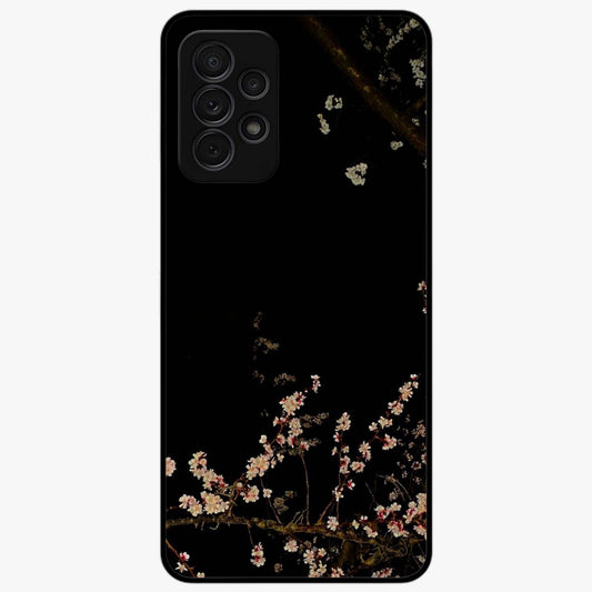 Petal Moon Light With Custom Name Glass Case showing flat back view with floral moonlight artwork and personalized name design.