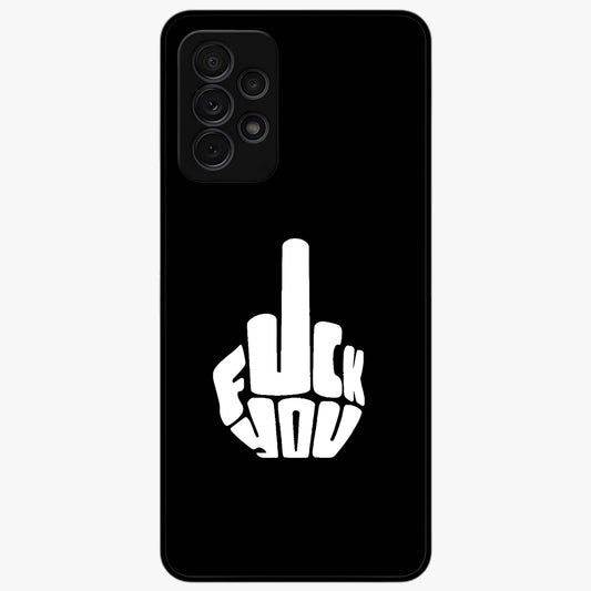 Rebel Mode On Glass Case showing flat back view with bold rebellious typography artwork and glossy glass finish.