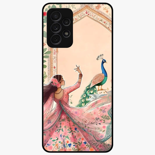 Royal Grace Muse Glass Case showing flat back view with elegant artistic artwork and glossy glass finish.