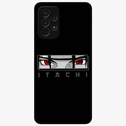 Scarlet Gaze Dominance Glass Case showing flat back view with striking red themed artwork and glossy glass finish.