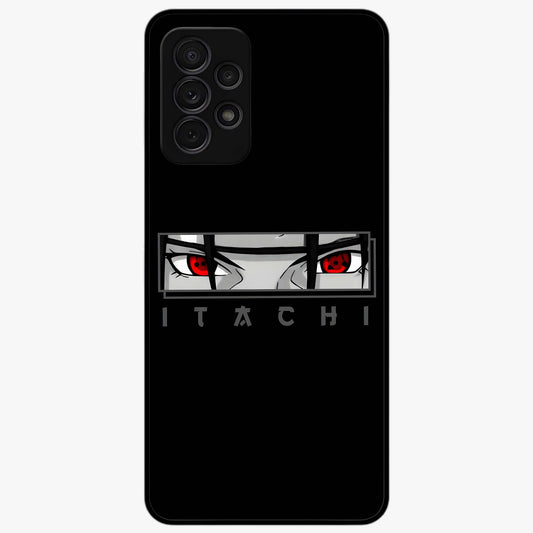 Scarlet Gaze Dominance Glass Case showing flat back view with striking red themed artwork and glossy glass finish.