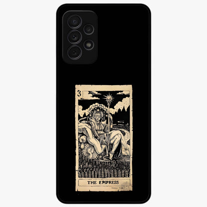The Empress Glass Case showing flat back view with regal feminine artwork and glossy glass finish.