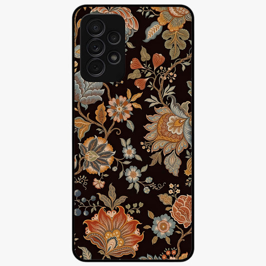 Vintage Floral Dream Glass Case showing flat back view with classic floral artwork and glossy glass finish.