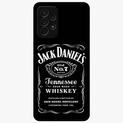 Vintage Whiskey Heritage Glass Case showing flat back view with classic whiskey inspired artwork and glossy glass finish.
