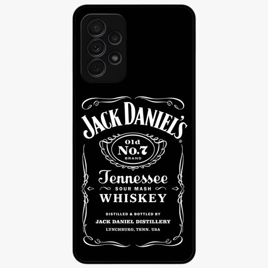 Vintage Whiskey Heritage Glass Case showing flat back view with classic whiskey inspired artwork and glossy glass finish.