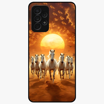Wild Sunset Majesty Glass Case showing flat back view with majestic sunset landscape artwork and glossy glass finish.