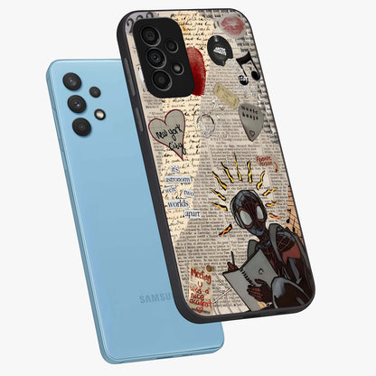 City Dream Sketch Glass Case displayed in angled mockup highlighting minimal city illustration with aesthetic sketch style.
