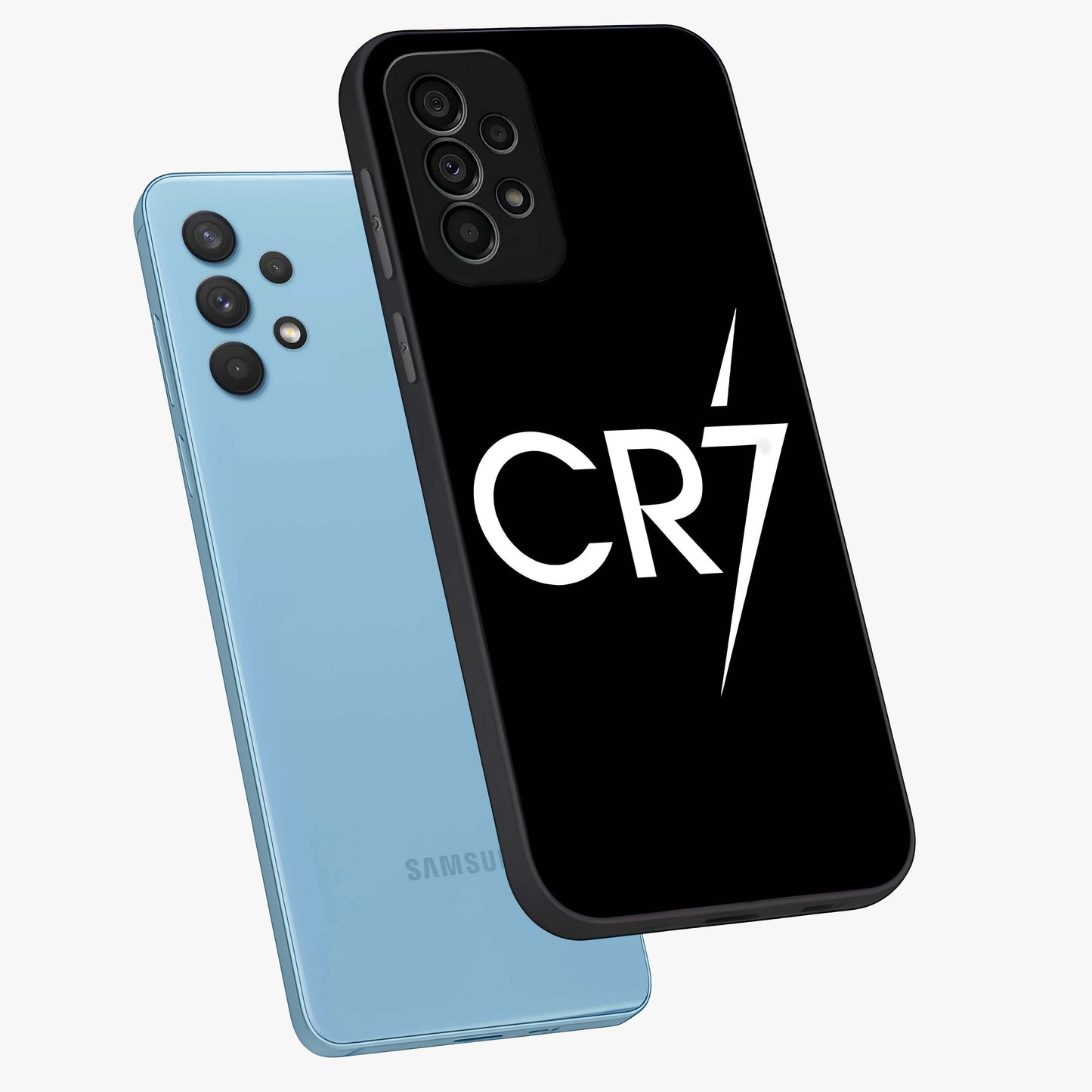 Cr7 Elite Strike Glass Case displayed in angled mockup highlighting powerful sports graphic with bold athletic theme.