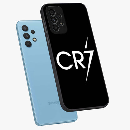 Cr7 Elite Strike Glass Case displayed in angled mockup highlighting powerful sports graphic with bold athletic theme.