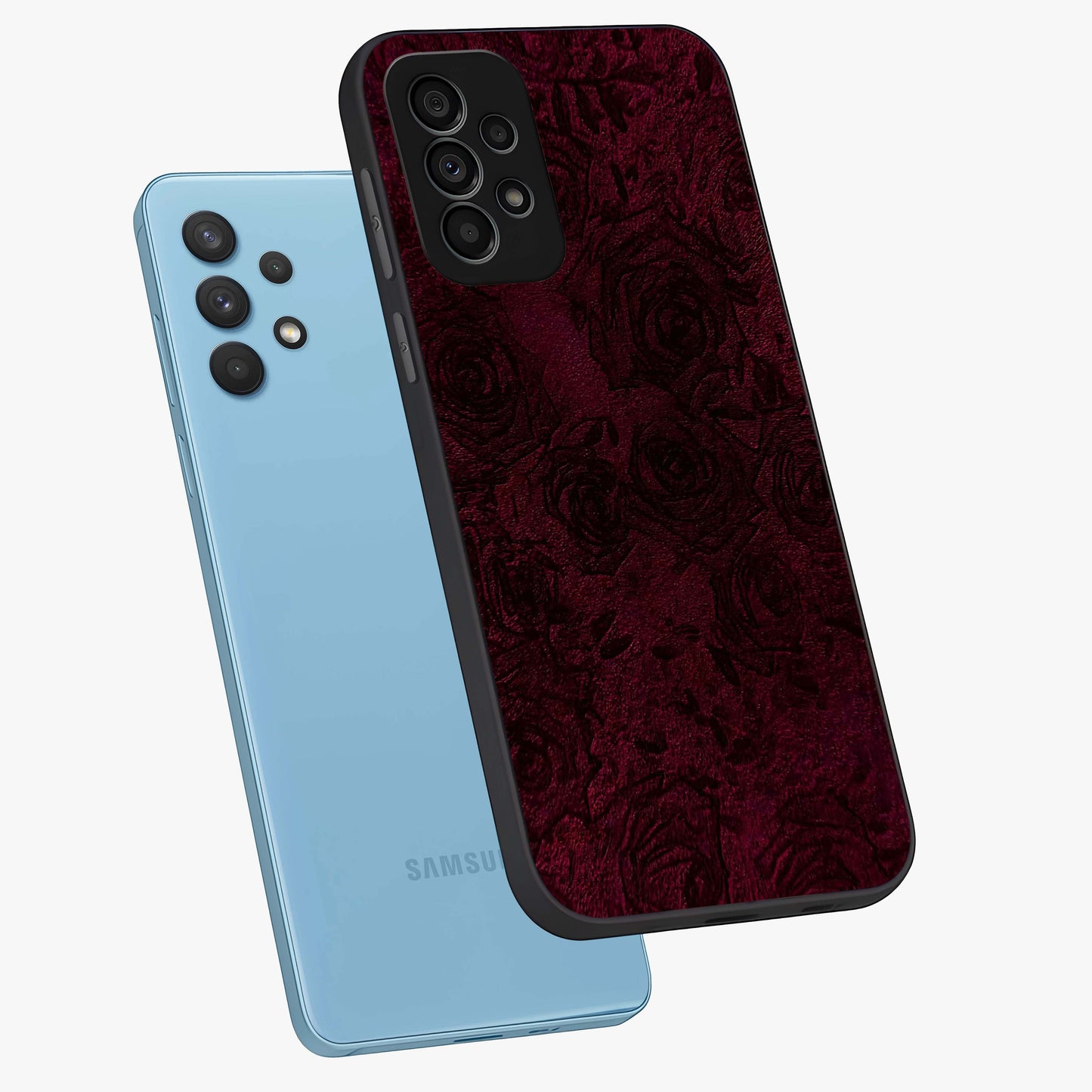 Crimson Fade Flow Glass Case displayed in angled mockup highlighting smooth gradient design with modern aesthetic style.