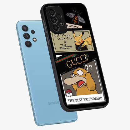 Gucci Play Mashup Glass Case displayed in angled mockup highlighting stylish fashion mashup design with bold aesthetic.