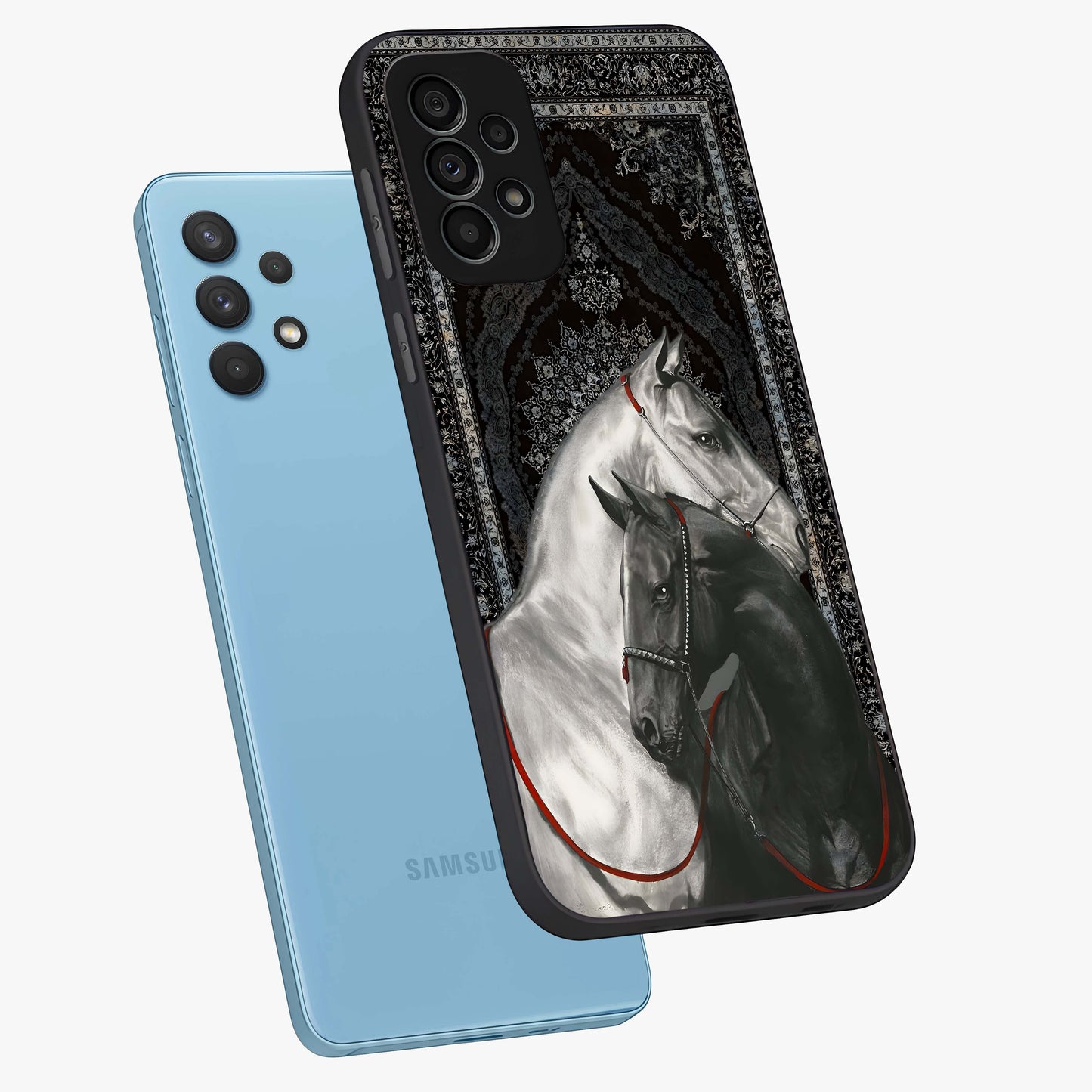 Majestic Ride Legacy Glass Case displayed in angled mockup highlighting sleek vehicle design with bold racing aesthetic.