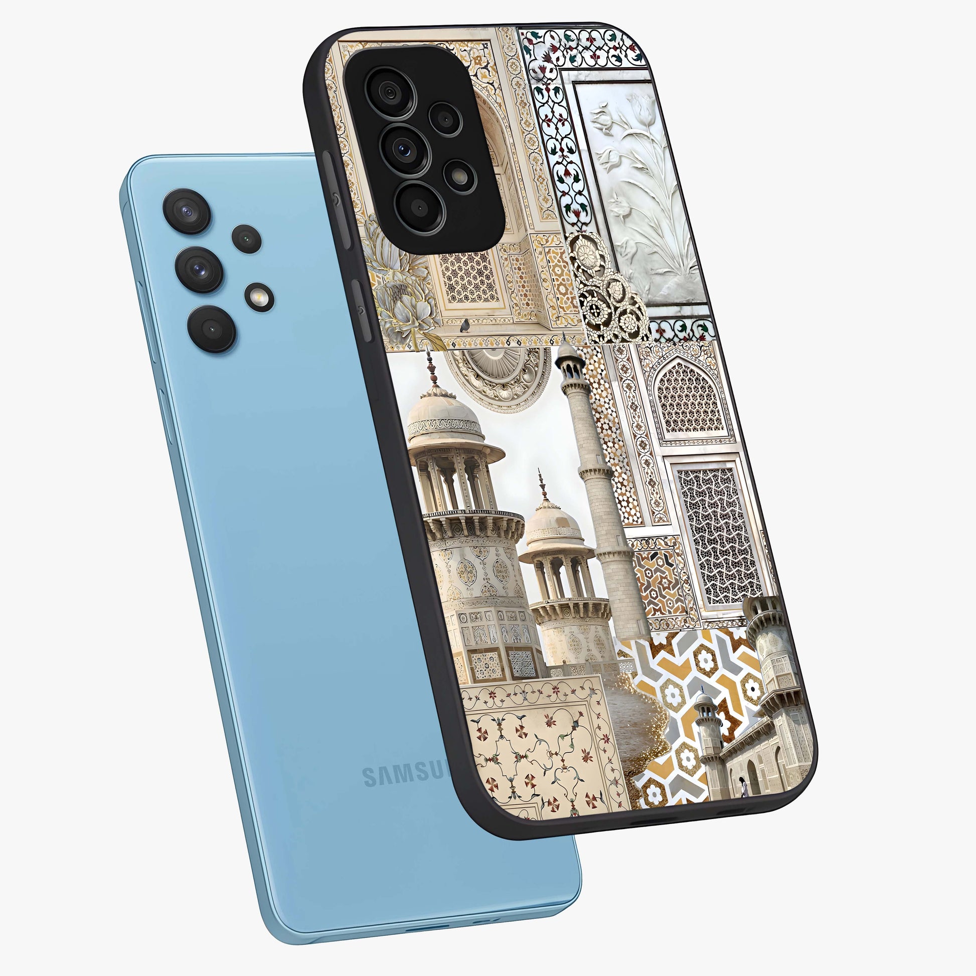 Mughal Marble Legacy Glass Case displayed in angled mockup highlighting elegant heritage marble artwork with royal aesthetic.