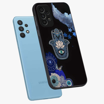 Mystic Hand Aura Glass Case displayed in angled mockup highlighting magical aura design with spiritual aesthetic style.