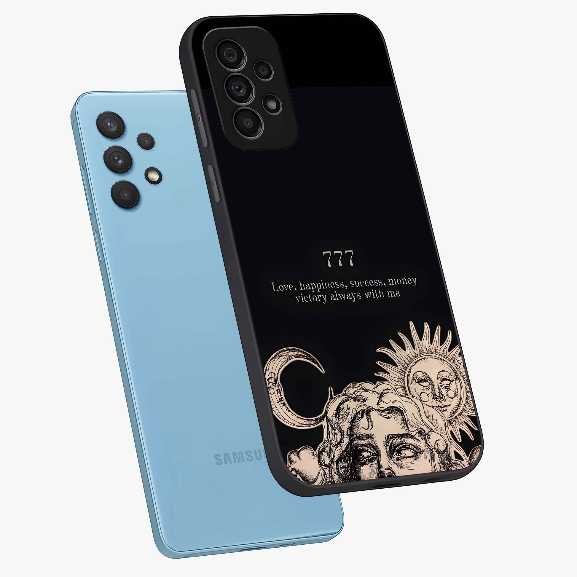 Mystic Victory Aura Glass Case displayed in angled mockup highlighting energetic aura design with bold mystical aesthetic.