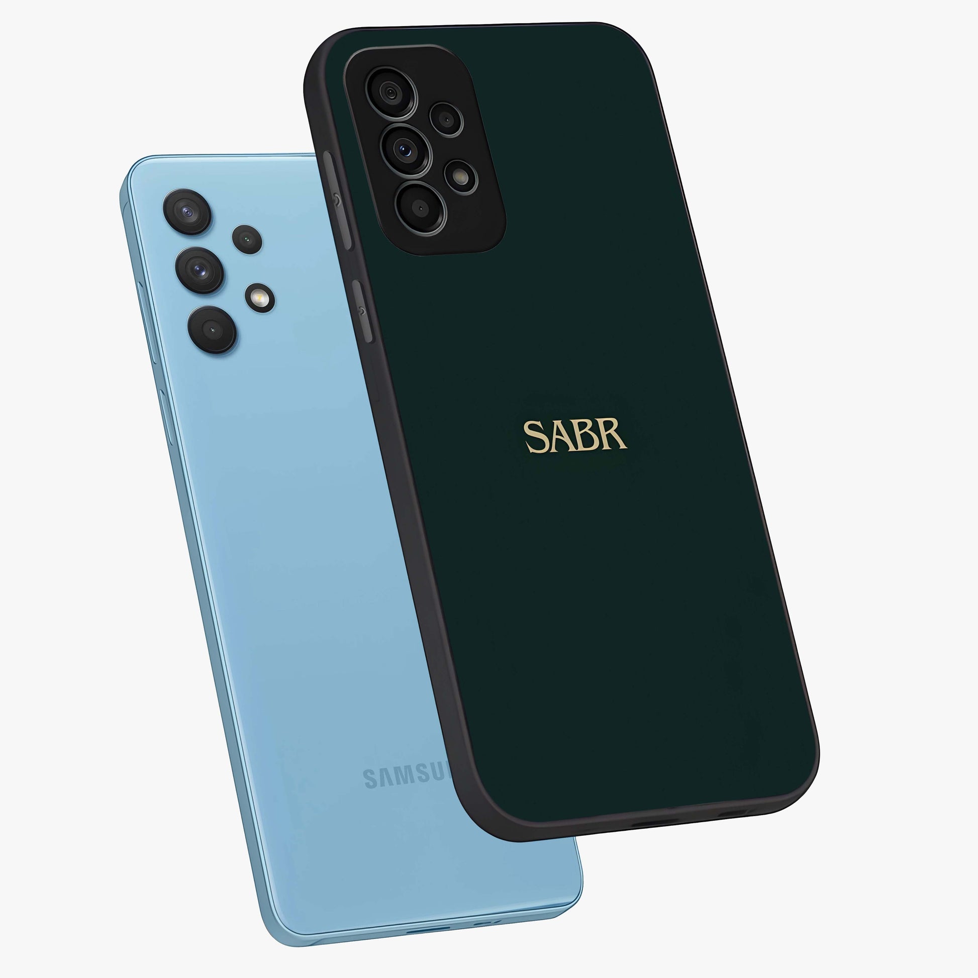 Sabr Minimal Patience Glass Case displayed in angled mockup highlighting simple inspirational design with clean aesthetic style.