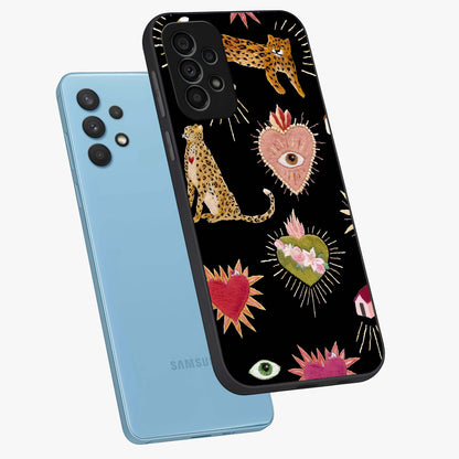Sacred Jungle Heart Glass Case displayed in angled mockup highlighting lush tropical design with natural aesthetic style.