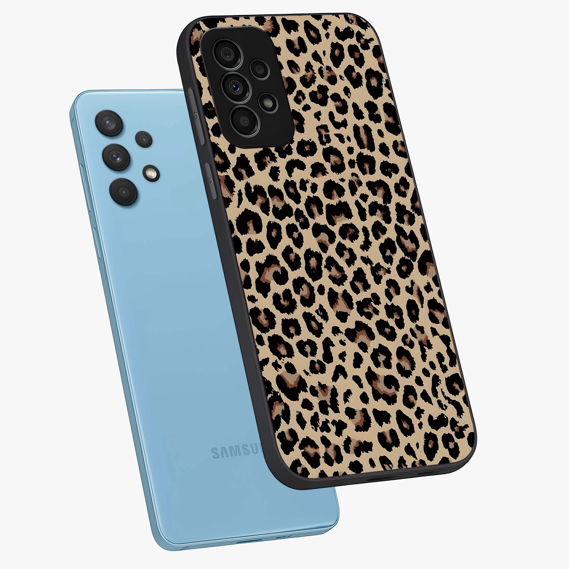 Savage Chic Pattern Glass Case displayed in angled mockup highlighting bold fashion inspired design with chic aesthetic.