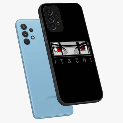Scarlet Gaze Dominance Glass Case displayed in angled mockup highlighting intense visual design with bold scarlet aesthetic.