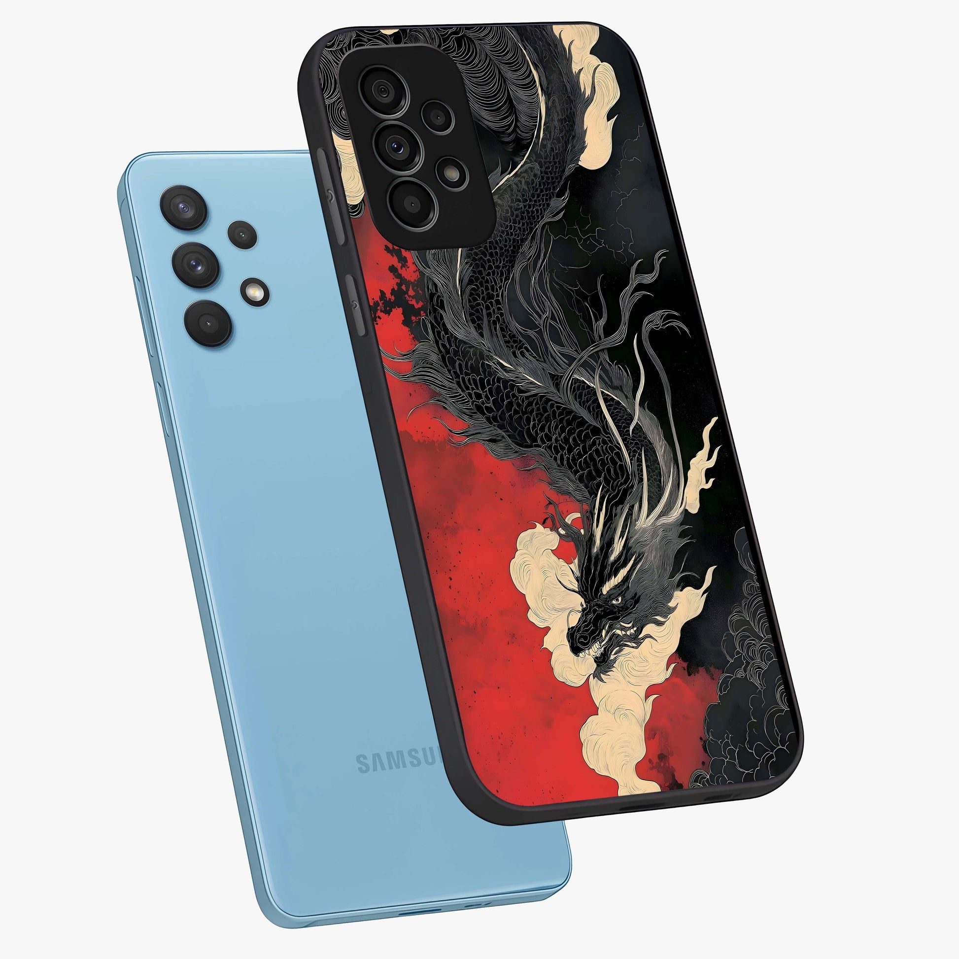 Shadow Dragon Fury Glass Case displayed in angled mockup highlighting powerful dragon illustration with dark fantasy aesthetic.