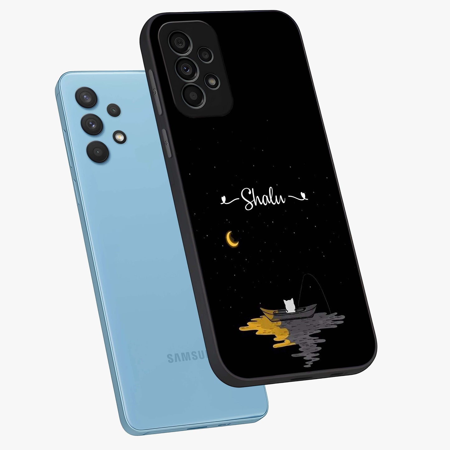 Silent Night Row Glass Case displayed in angled mockup highlighting peaceful evening design with dreamy night aesthetic.