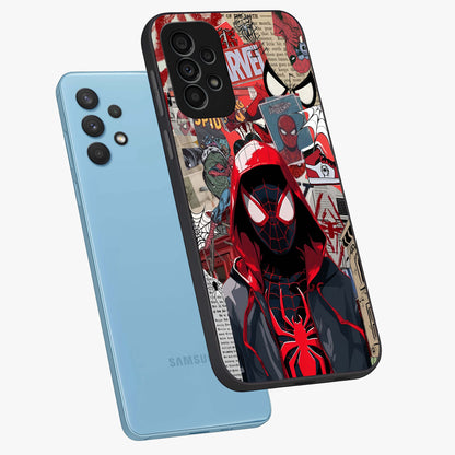 Spider Collage Street Glass Case displayed in angled mockup highlighting dynamic street style collage design with comic aesthetic.