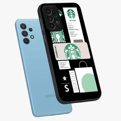 Starbucks Mocha Glass Case displayed in angled mockup highlighting stylish mocha themed design with cozy café aesthetic.