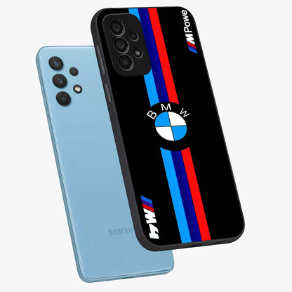 Turbo BMW Beast Glass Case displayed in angled mockup highlighting sleek racing car design with bold automotive aesthetic.