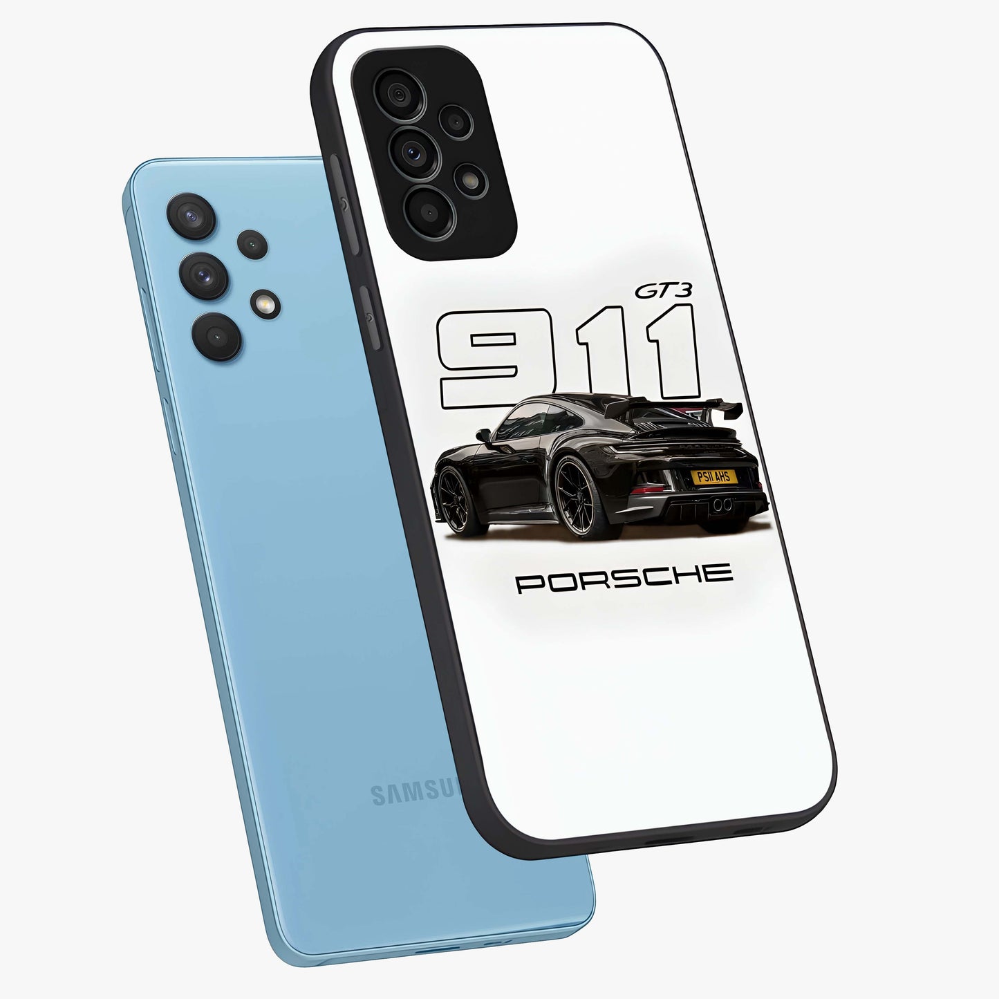 Turbo Legacy Icon Glass Case displayed in angled mockup highlighting dynamic automotive design with performance aesthetic.
