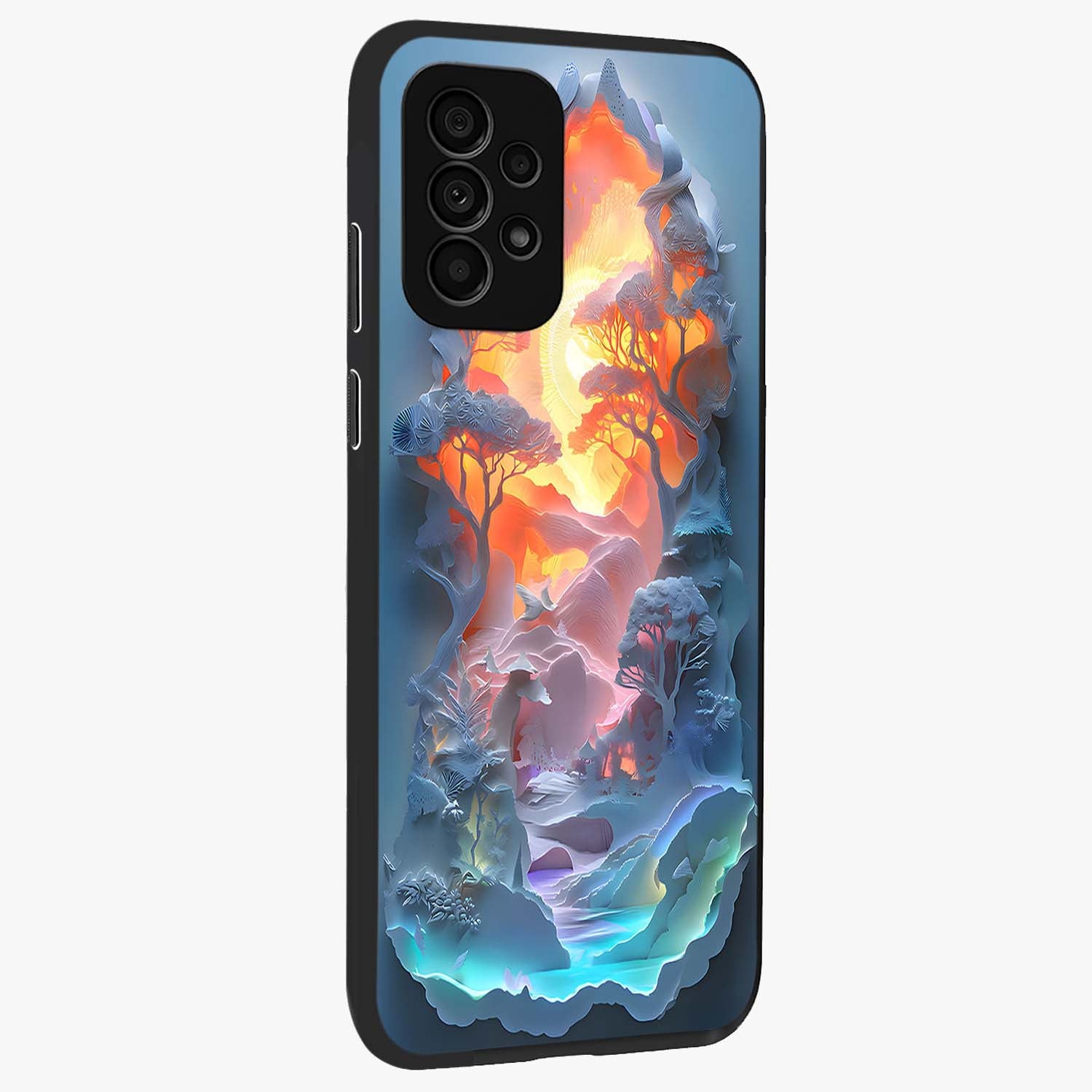 Glow Forest Portal Glass Case upright view showcasing enchanted forest portal artwork with fantasy nature theme.
