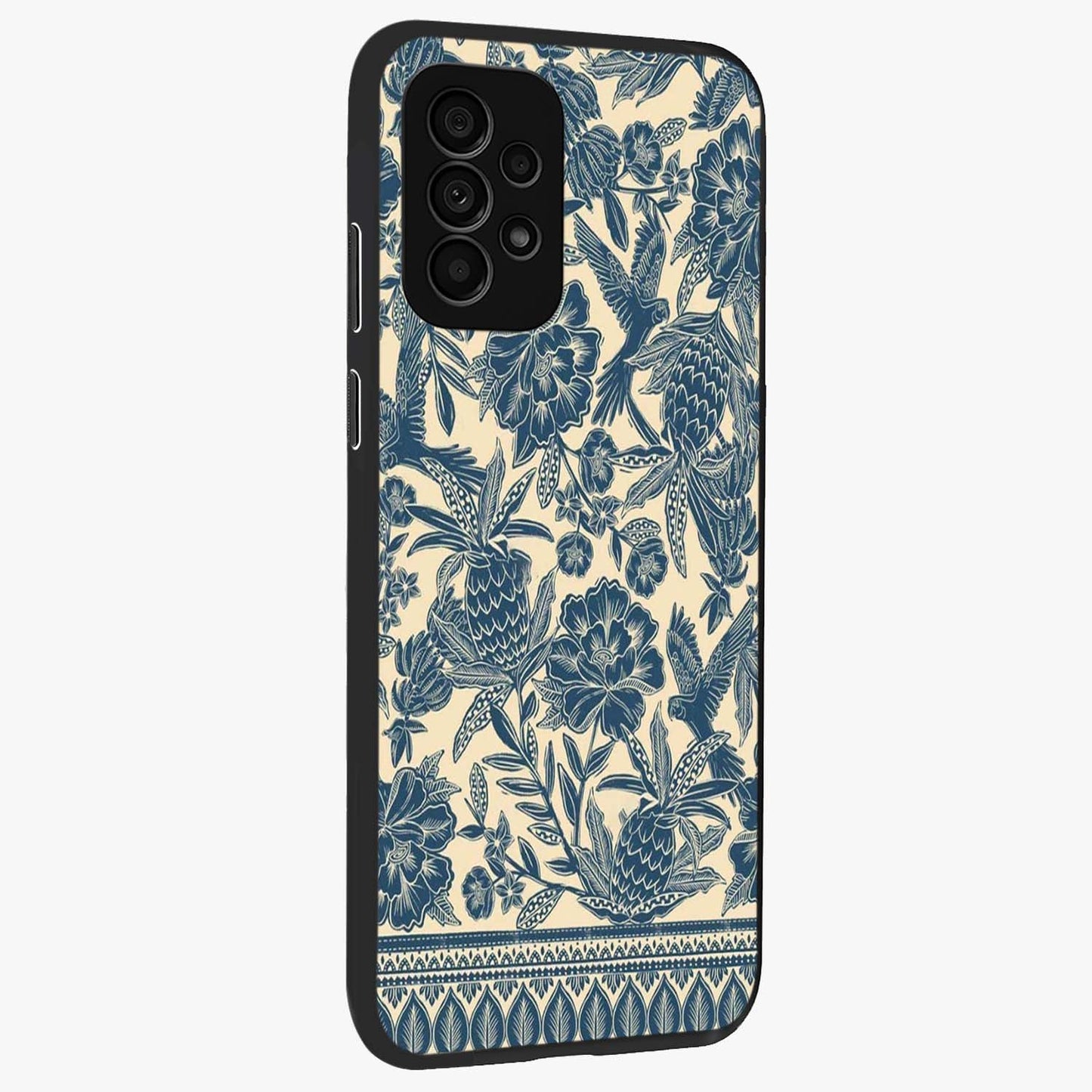 Heirloom Wild Bloom Glass Case upright view showcasing delicate wildflower artwork with timeless floral theme.