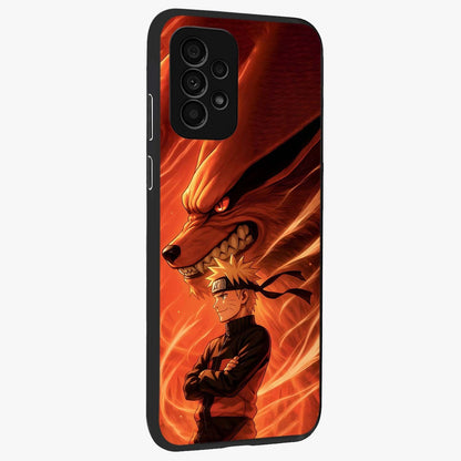 Nine Tails Legacy Glass Case upright view showcasing dramatic nine-tails artwork with intense anime themed design.