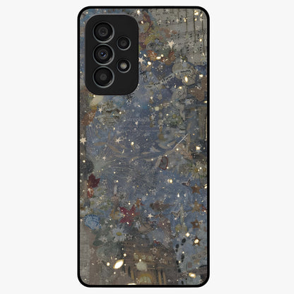 Aesthetic Astrolophia Glass Case showing flat back view with dreamy aesthetic design and glossy glass finish.