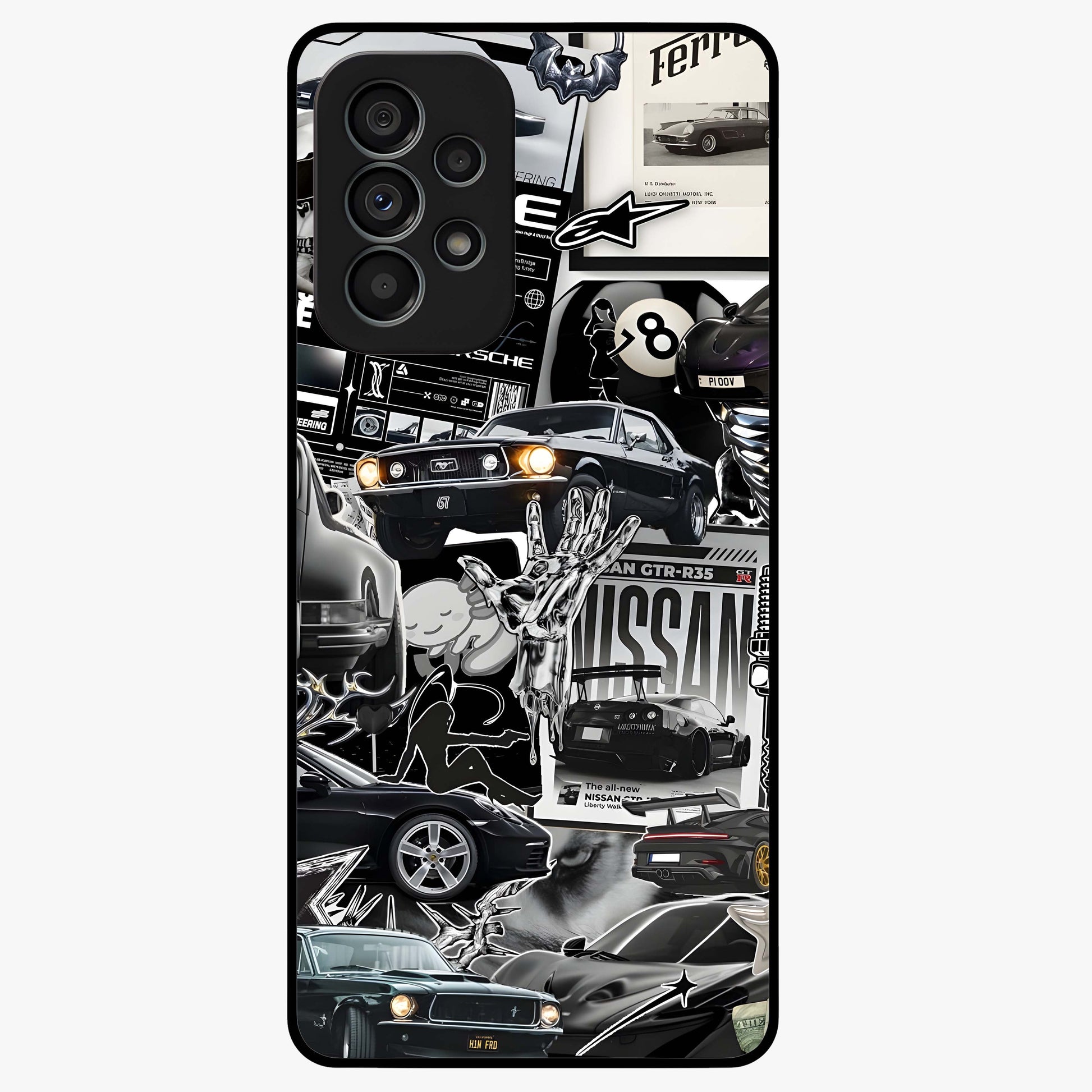 Aesthetic Dark Love Glass Case showing flat back view with dark romantic artwork and glossy glass finish.