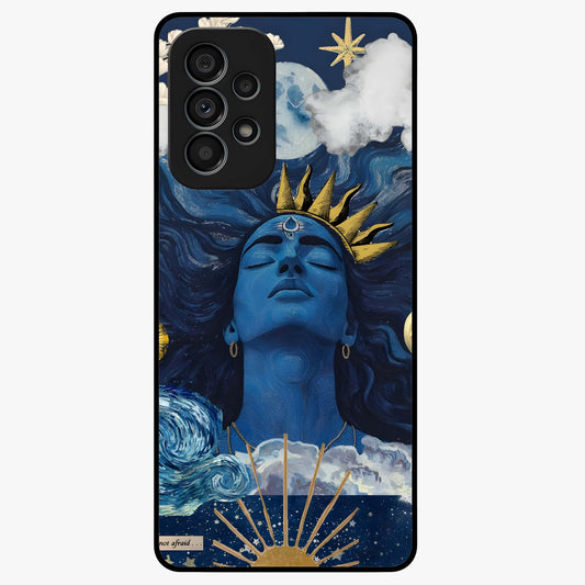 Aesthetic Lord Shiva Glass Case showing flat back view with divine Shiva artwork and glossy glass finish.