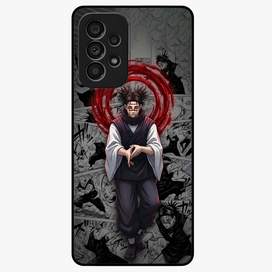 Cursed Ritual Ascension Glass Case showing flat back view with dark ritual themed artwork and glossy glass finish.