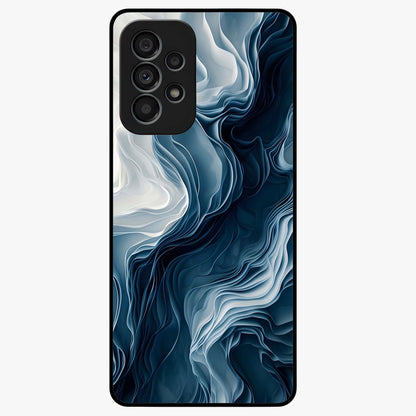 Ethereal Paper Marble Glass Case showing flat back view with soft marble paper texture artwork and glossy glass finish.