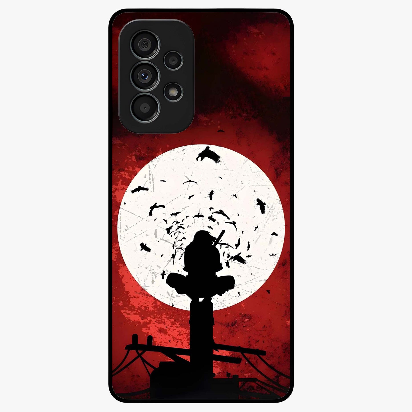 Itachi Limited Edition Naruto Anime Glass Case showing flat back view with iconic anime character artwork and glossy glass finish.