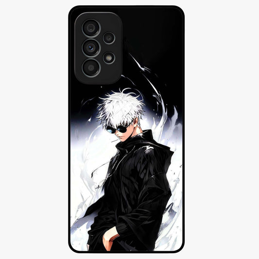 Limitless Shadow King Glass Case showing flat back view with powerful shadow warrior artwork and glossy glass finish.